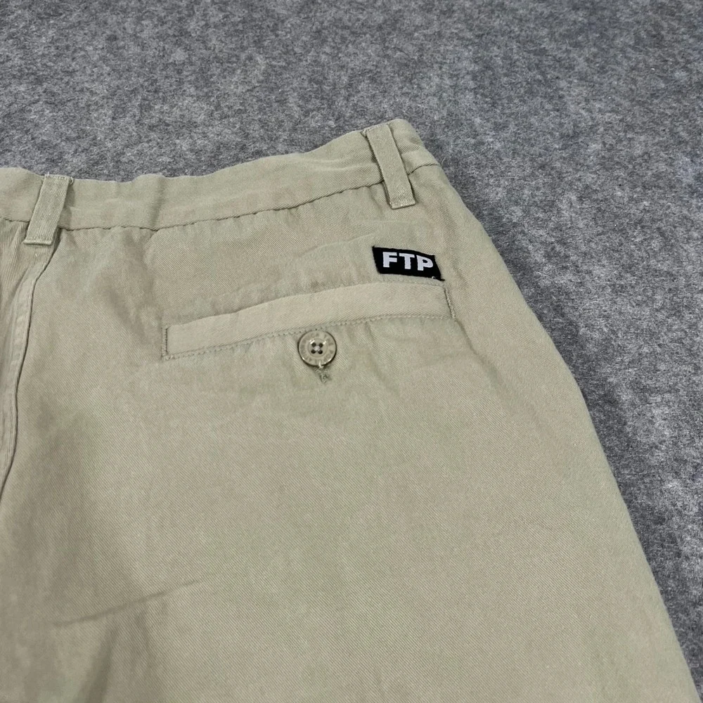 FTP Vintage Beige Flat‎ Front Chino Khaki Straight Leg Pants Men's Size 34x27